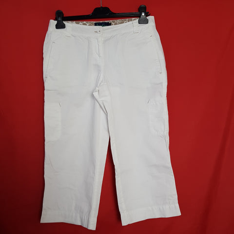 Boden White Cropped Trousers Size 8R