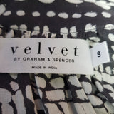 Velvet by Graham & Spencer Black White Top Size S.
