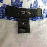 J.CREW Blue White Cotton Top Size 6 / S.