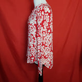 VELVET BY Graham & Spencer Red White Blouse Size S.