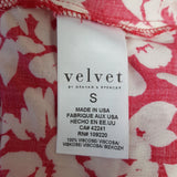 VELVET BY Graham & Spencer Red White Blouse Size S.