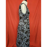 ERDEM womens black and blue floral pattern dress Size 16