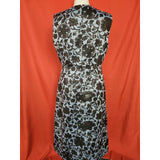 ERDEM womens black and blue floral pattern dress Size 16